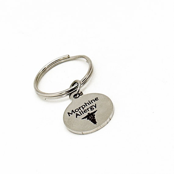 Medicine Allergy Charm Keychain, Medical Allergy, Allergic To Medicine, Medical Caduceus, Allergic Reaction Gift, Medical Awareness Gift