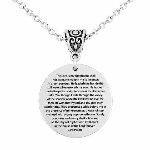23rd Psalm Stainless Steel Necklace