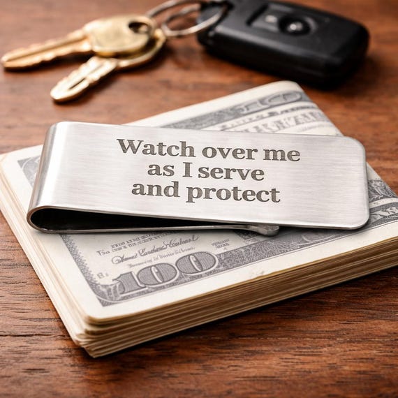 Watch Over Me As I Serve And Protect Money Clip