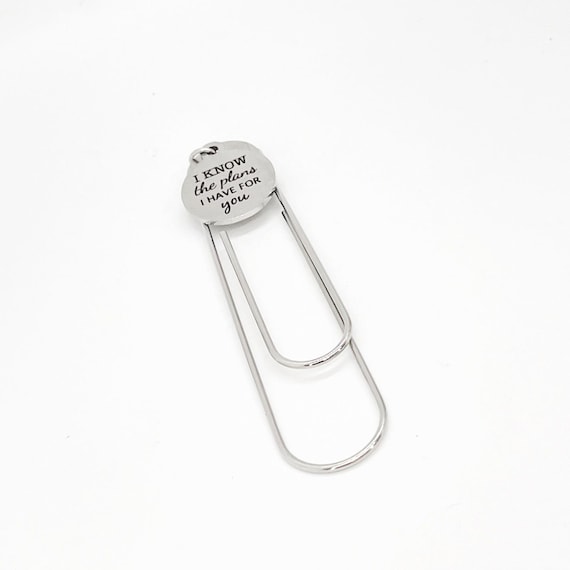For I Know The Plans I Have For You Charm Paperclip Bookmark, Jeremiah 29 11, Faith Gift, Reader Gift, Planner Bookmark, Bible Bookmark