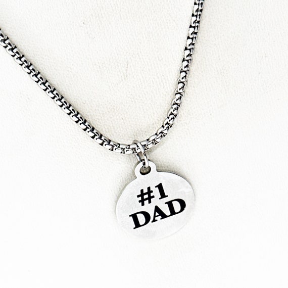 No 1 Dad Charm Necklace, Fathers Day Gift, Fathers Day Necklace, Man Necklace, Gift For Dad, New Daddy Gift, New Father Gift, Husband Gift