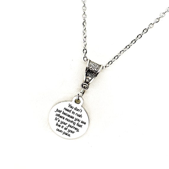 Motivating Necklace, It’s Your Journey, Live It At Your Own Pace, Daughter Gift, Wife Gift, Encouraging Her, Motivating Her, Entrepreneur
