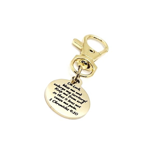 Faith Gift, Oh Lord Bless Me Indeed Charm, 1 Chronicles 4 10 Charm, Prayer of Jabez, Clip On Charm, Purse Charm, Christian Keychain Charm