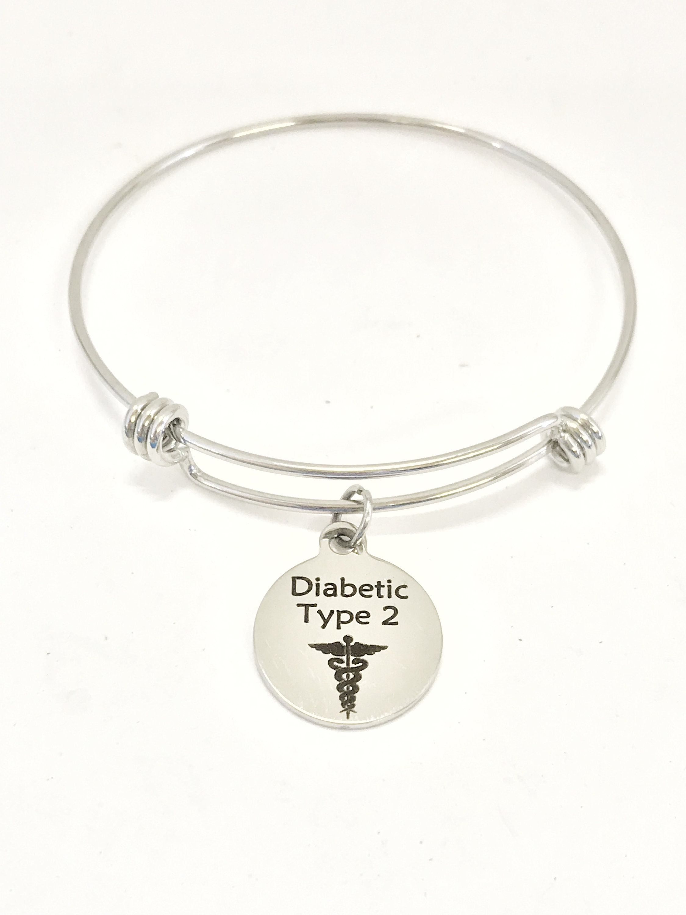 Diabetic Type 2 Medical Charm Bracelet Diabetic Type 2 Etsy
