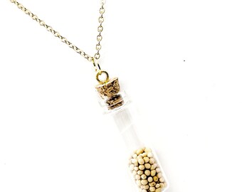 Mustard Seed Necklace, Mustard Seed Pendant, Mustard Seed Jewelry, Matthew 17 20 Bible Verse Necklace, Gift For Her, Christian Gift Necklace