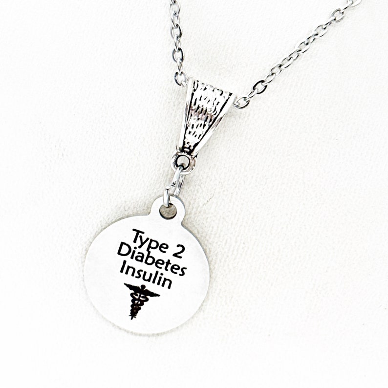 Type 2 Diabetes Insulin Necklace, Medical Condition Jewelry, Diabetes ...