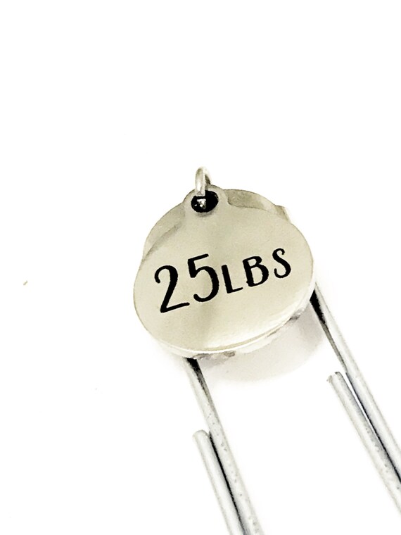 Planner Clip, Weight Loss Goal Bookmark, 25LBS Bookmark, Weight Loss Motivator Bookmark, Planner Charm Accessory, Weight Loss Goal Reminder