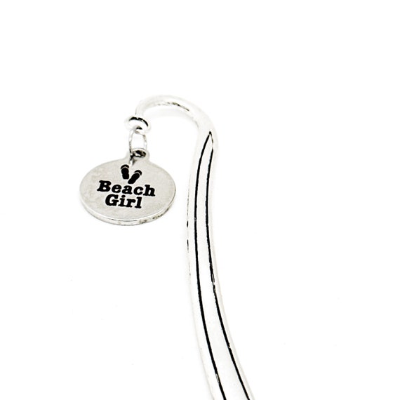 Beach Girl Charm Bookmark, Beach Lover Gift, Girls Trip Gifts, Reading On The Beach, Friend Gift, Gift For Her, Daughter, Wife, Mom