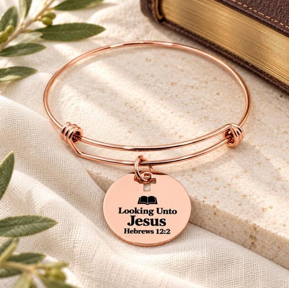 Looking Unto Jesus Rose Goldtone Charm Bracelet