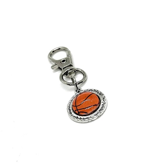 Basketball Cabochon Clip On Charm, Basketball Mom, Basketball Bag Charm, Love My Basketball Player, Wife Gift, Coach's Wife, Key Chain Charm