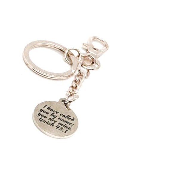 I Have Called You By Name You Are Mine Rose Goldtone Charm Clip On Key Chain, Isaiah 43 1, Christian Faith Gifts, Believer Scripture Quotes