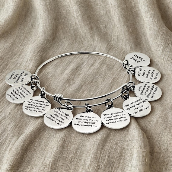 23rd Psalm Stainless Steel 10 Charm Bracelet