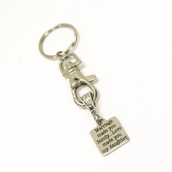 Daughter In Law Gift, Marriage Made You Family Love Made You My Daughter Keychain, Daughter In Love Valentine Gift, Wedding Gift For Bride