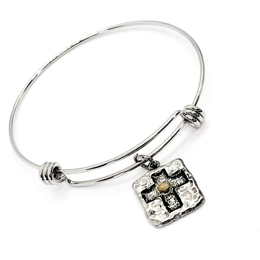 Mustard Seed Jewelry, Cross Charm Mustard Seed Bracelet, Mustard Seed