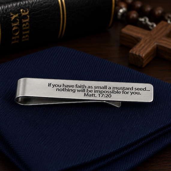 Mustard Seed Faith Scripture Tie Clip