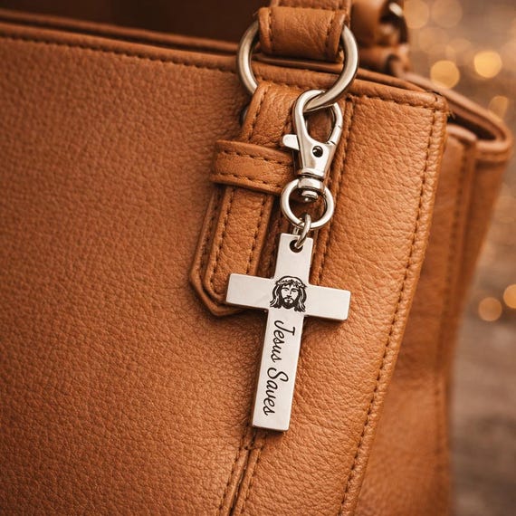 Jesus Saves Cross Clip On Charm
