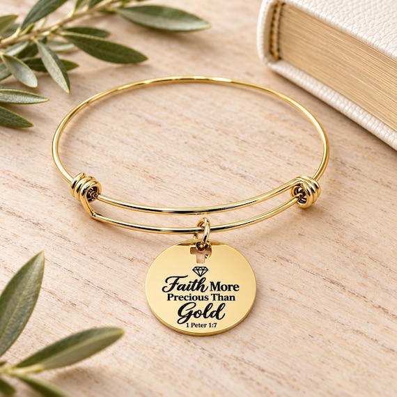 Precious Faith Goldtone Charm Bracelet