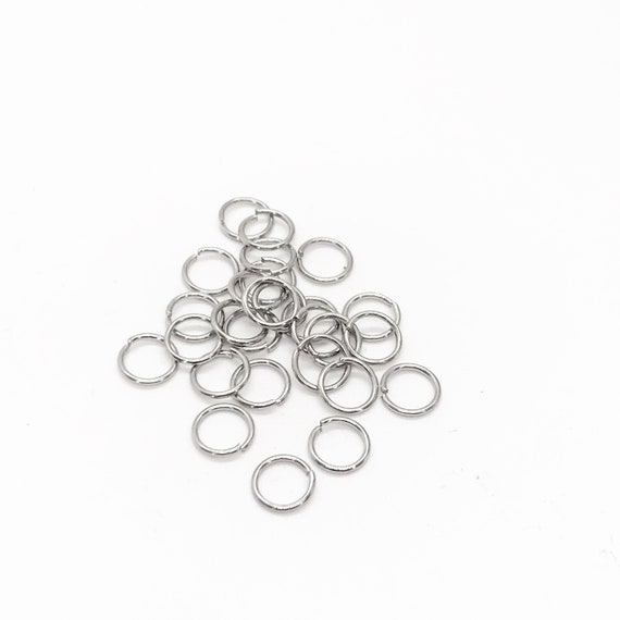 Stainless Steel Open Jump Rings, 7mm Jump Rings, .8mm Thick, Bulk Quantities