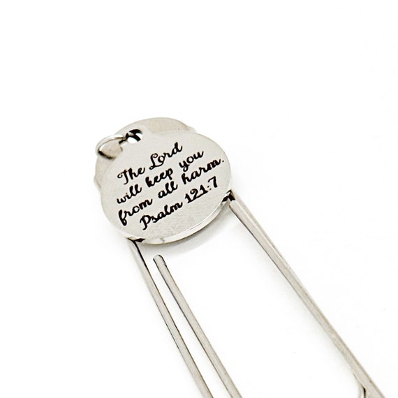 The Lord Will Keep You From All Harm Charm Bookmark, Psalm 121 7, Scripture Quote, Bible Bookmark, Faith Gifts, Christian Protection Gift