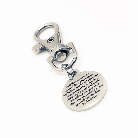 Bag Charm, My Help Comes From The Lord Charm, Psalm 121 1 to 3, I Will Lift Up My Eyes, Christian Gift, Scripture Charm, Keychain Charm