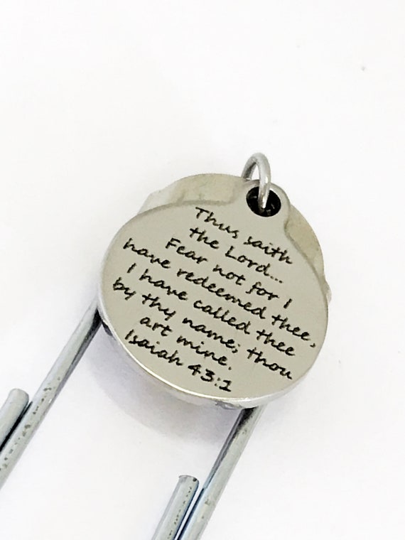 Paperclip Bookmark, Planner Page Clip, We Are Redeemed Charm, Isaiah 43 1 Christian Gift, Scripture Gifts, Bible Verse Journaling Gifts