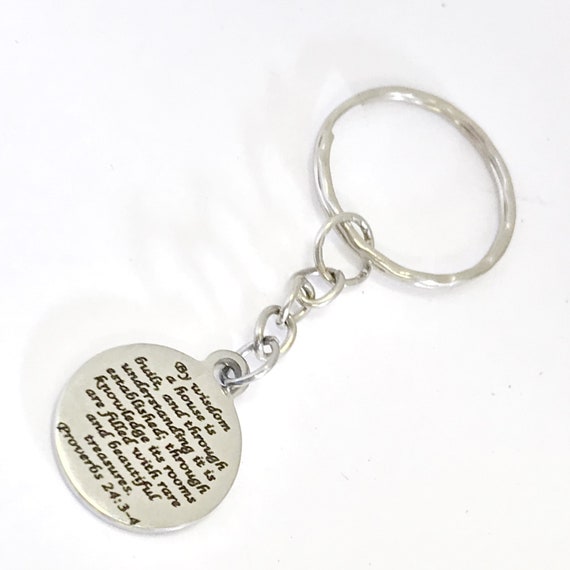 Wedding Gift, New Home Gift, New House Keychain, Christian Home Keychain, Marriage Keychain,  First Home Gift, New House Gift, New Home