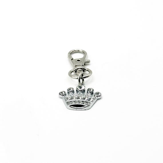 Rhinestone Crown Charm Clip On