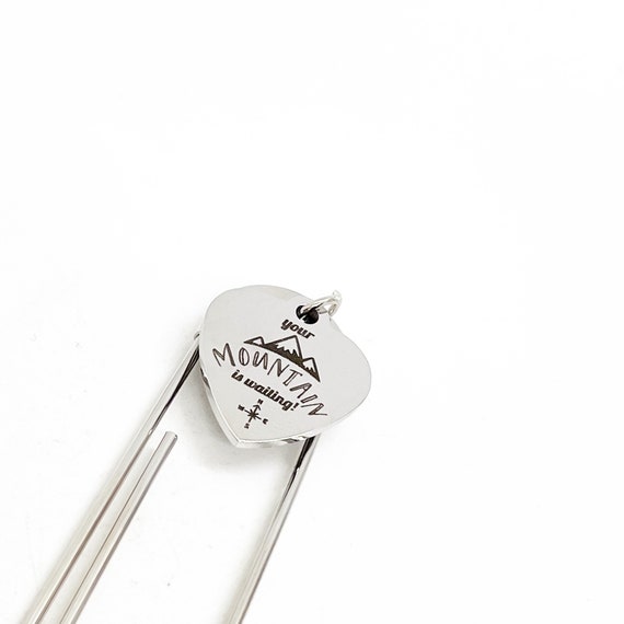 Your Mountain Is Waiting Bookmark, Adventure Gift, Mountain Moving Faith, Encouragement Gift, Motivating Gift, Charm Bookmark, Reader Gift