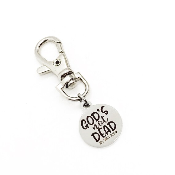 Bag Charm, God’s Not Dead Charm, He’s Surely Alive Charm, Faith Gift, Christian Charm, Faith Charm, Religious Backpack Charm, Purse Charm