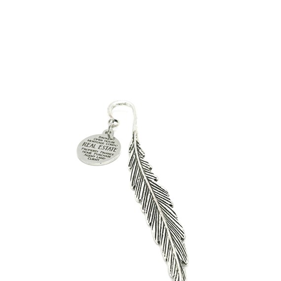 Real Estate Words Charm Stem Bookmark, Agent Gift, Broker Gift, Closing, Reader Gift, Paperclip Bookmark, Mortgage Broker, Custom Marketing