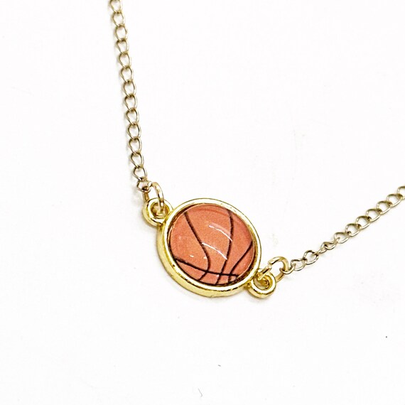 Basketball Connector Pendant Necklace, Basketball Player, Basketball Daughter, Mom Gift, Wife Gift For Her, Sports, Team Mom, Senior Night