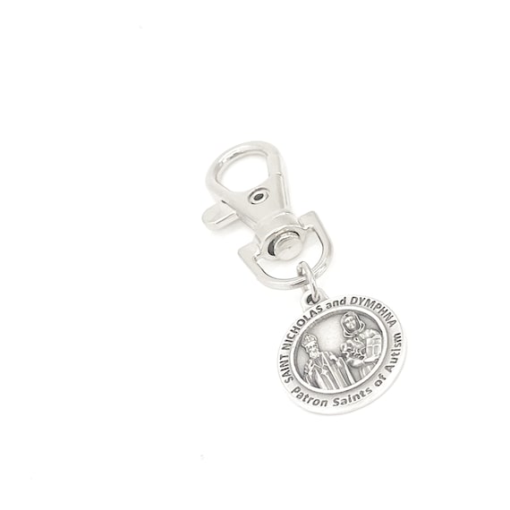 Patron Saint Gifts, Saint Nicholas and Dymphna Clip On Charm, Patron Saints of Autism, Autism Gifts, Autism Charm