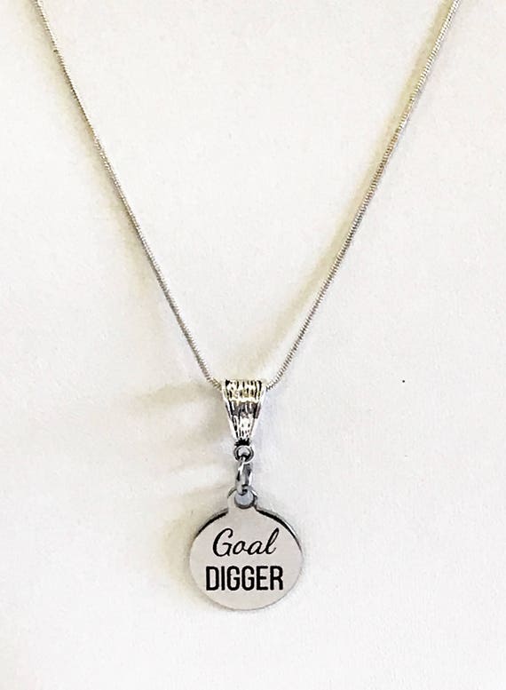 Goal Digger Necklace, Motivational Necklace Gift for Her, Direct Sales Team Gifts, Inspiring Success Gifts, Goal Setting and Achieving