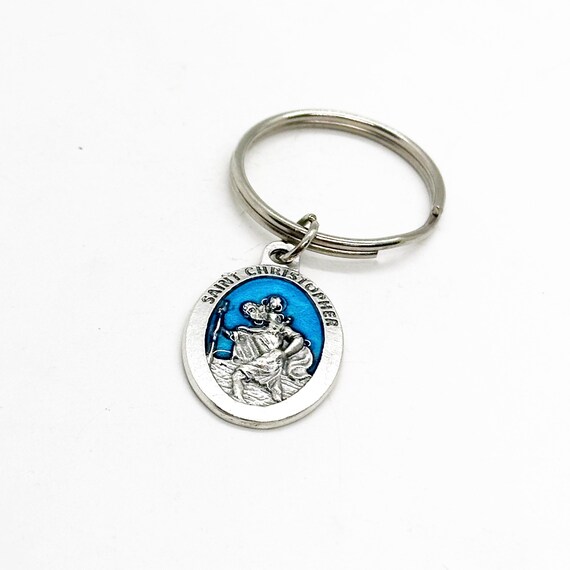 Patron Saint Gifts, Saint Christopher Charm Keychain, Patron Saint Of Travel, Catholic Saints, Patron Saint of Gardeners, Epilepsy