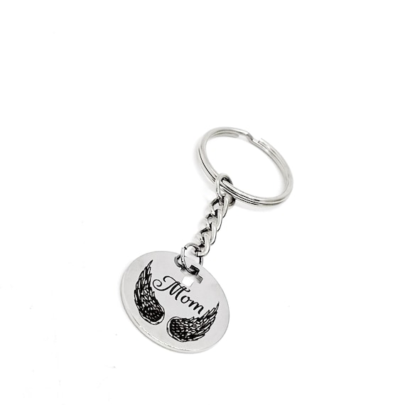 Mom Memorial Gift, Mom Angel Wings Keychain, Remembering Mom, Mom Is My Angel, Mom Memories, Loss Of Mom Keychain