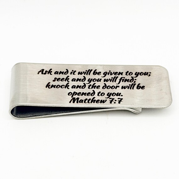 Ask Seek Knock Matthew 7 7 Stainless Money Clip