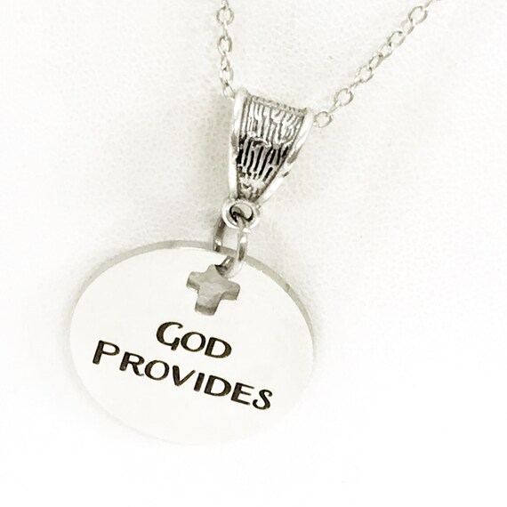 God Provides Necklace, Christian Jewelry, God Provides Our Every Need, Christian Gift,  Sunday School Group, Daughter Gift, Religious Gift