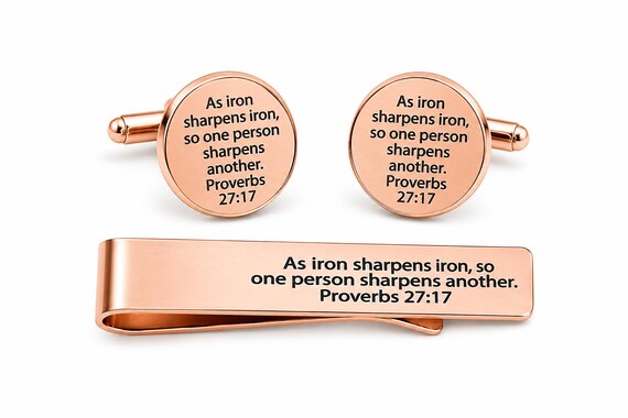 As Iron Sharpens Iron Rose Goldtone Gift Set