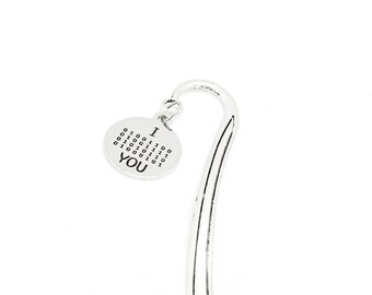 I Love You Charm Bookmark, Binary Code, Coding Nerd, Son Gift, Daughter Gift, Boyfriend, Girlfriend, Programmer, Going To College, Computer