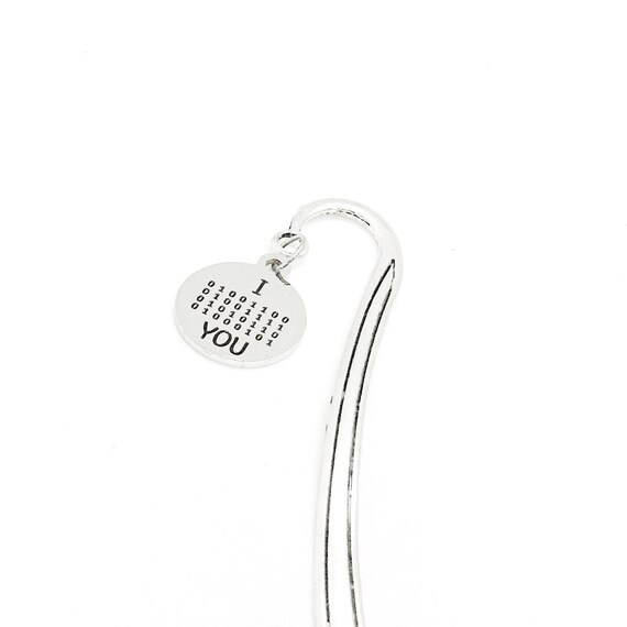 I Love You Charm Bookmark, Binary Code, Coding Nerd, Son Gift, Daughter Gift, Boyfriend, Girlfriend, Programmer, Going To College, Computer
