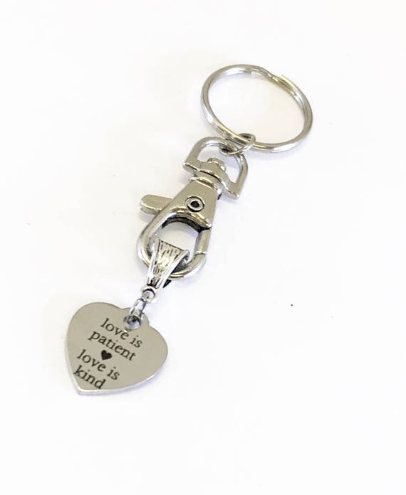 Scripture Gifts, Love Is Patient Love Is Kind Keychain, Bible Verse Gifts, First Cor 13, 1 Cor 13 Gift, New House Gift, Married Couples Gift