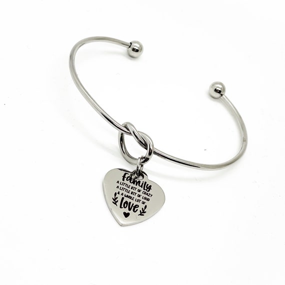 Family Gifts, Family A Little Bit Of Crazy, A Little Bit Of Loud, A Whole Lot Of Love Charm Bracelet, Mom Gift, Wife Gift, Sister Gift