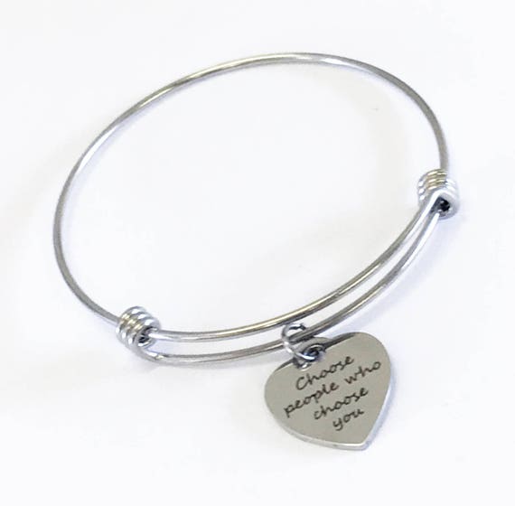 Confidence Jewelry, Choose People Who Choose You Bracelet, Stacking Bangle, Confidence Gifts For Her, Daughter Jewelry Gift, Stackable