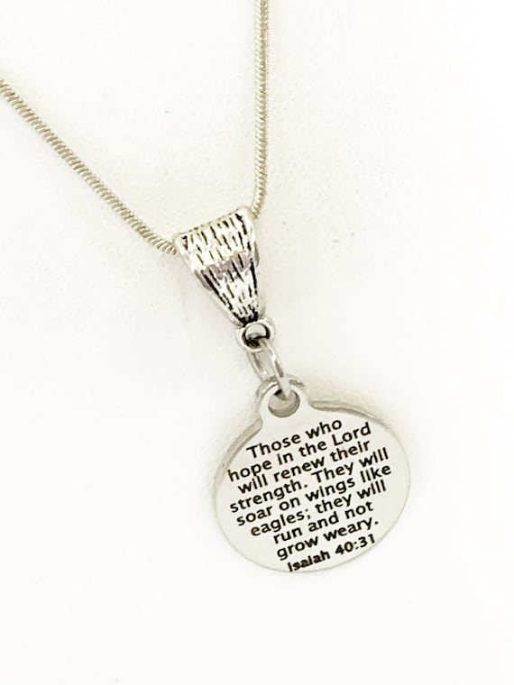 Christian Necklace, Hope In The Lord Necklace, Isaiah 40 31 Necklace, Soar On Wings Like Eagles, Christian Gift For Her, Christian Jewelry