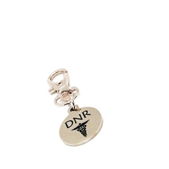 DNR Rose Gold-tone Bag Charm, Medicine Bag Charm, DNR Purse Clip, DNR Bag Tag, Medical Notification, Medical Awareness Charm, Medical Choice