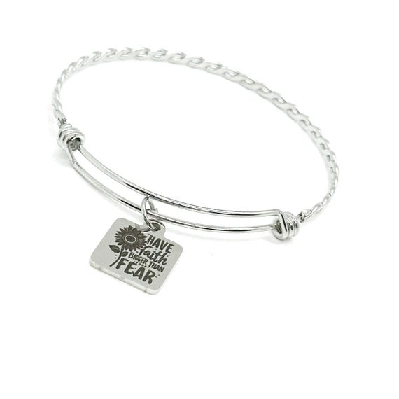 Have Faith Greater Than Your Fear Charm Bracelet, Daughter Gift, Believer, Gift For Her, Wife Gift, Going to College, New Adventure, New Job