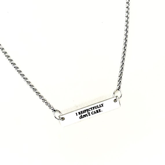 I Respectfully Don’t Care Connector Charm Necklace, Funny Gifts, Friend Gift, Motto Gift For Me, Minding My Business, Daughter Gift, Wife