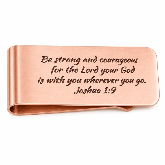 Be Strong And Courageous Rose Goldtone Money Clip