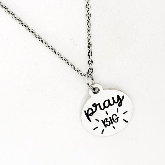 Faith Gift, Pray Big Charm, Faith Jewelry, Faith Necklace, Christian Jewelry, Christian Gifts, Sunday School Gifts, Prayer Circle Gifts