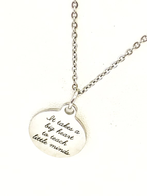 Teacher Gift, It Takes A Big Heart To Teach Little Minds Necklace, Teacher Necklace, New Teacher, Back To School Gift, Necklace Gift For Her